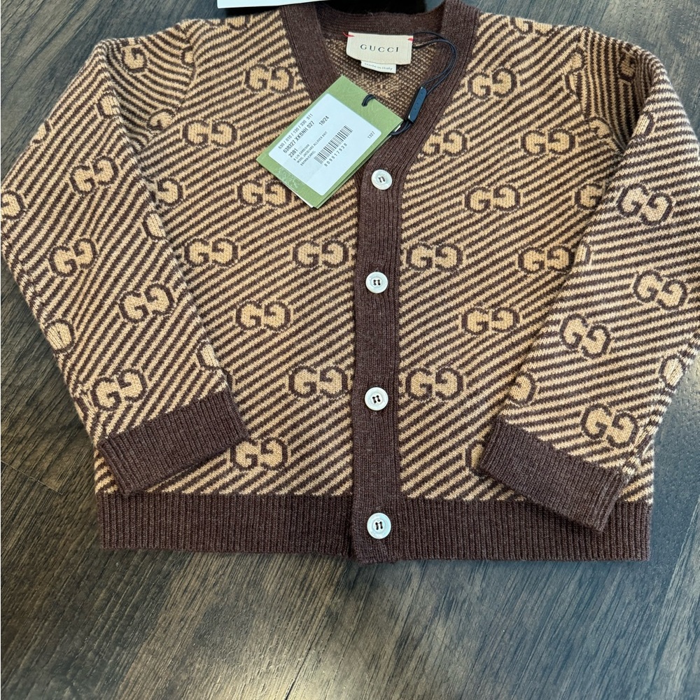 Wool Toddler Gucci Cardigan Brown 18/24 Months
